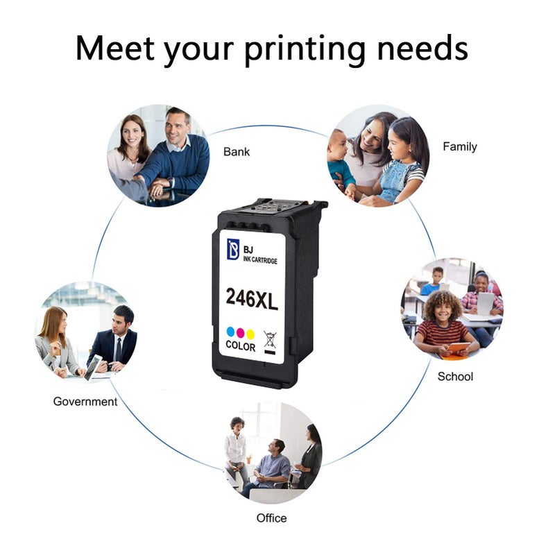 BJ Ink Cartridge Replacement for Canon 246XL CL 246 XL Compatible with Canon PIXMA iP2820 MG2420 MG2520 2920 MG2922 MG2924 MX492 MX490 Printer(1 Color) - Image 5